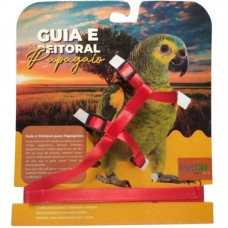 20934 - GUIA E PEITORAL PARA PAPAGAIO VERM.