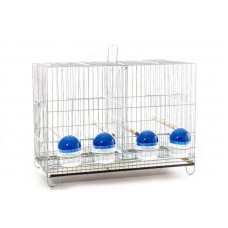 19737 - GAIOLA N.02 C/4 COMEDOURO ZINCADO PRATA