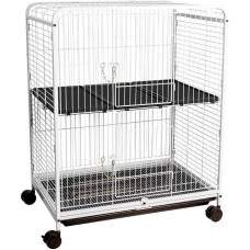 21592 - VIVEIRO FAUNA PET  LUXO M BRANCO/PRETO